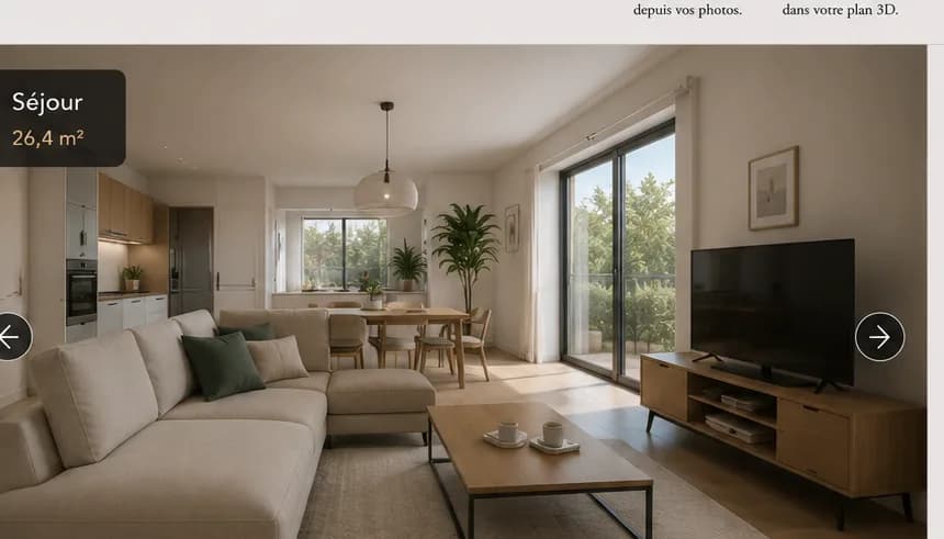 Projection du mobilier dans un intérieur neuf